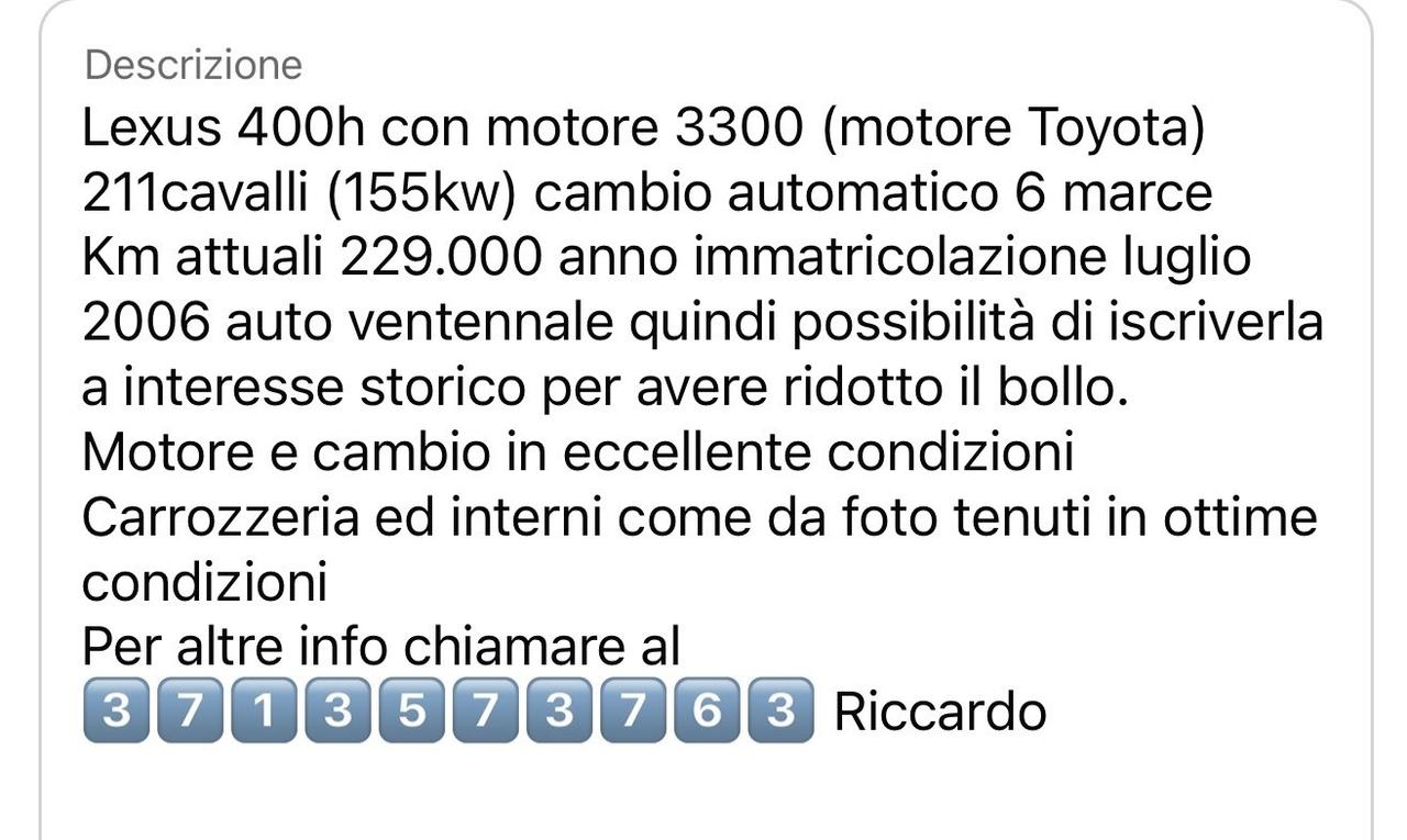 Lexus RX 400 400h Ambassador