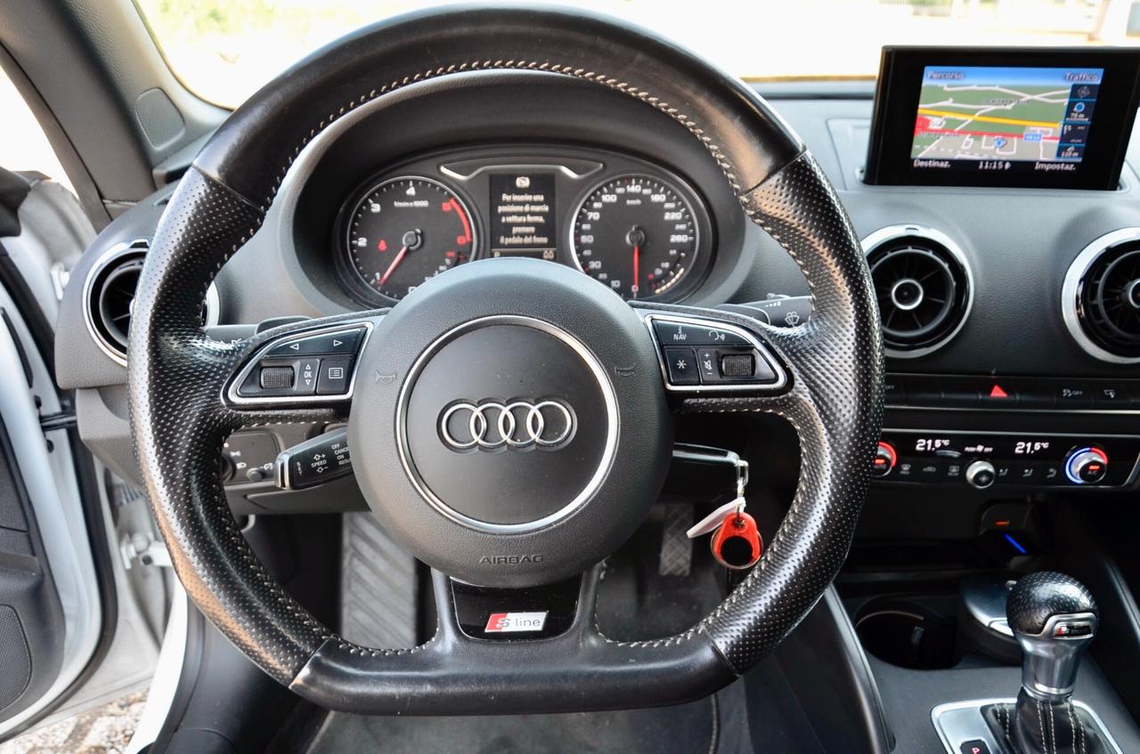 AUDI A3 CABRIO 2.0 TDI S-LINE INT+EXT 150cv S-TRONIC, UNICO UTILIZZATORE, UFF ITALIANA, EURO 6B, XENO, FRANGIVENTO, NAVI, PERMUTE