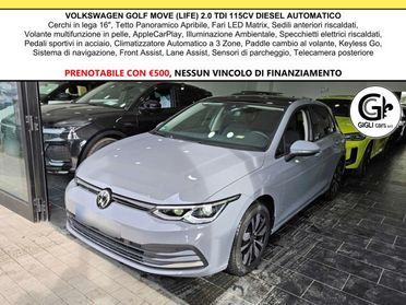 Volkswagen Golf TDI MOVE LIFE C.16 Tetto Nav Led Matrix Clima3Zone