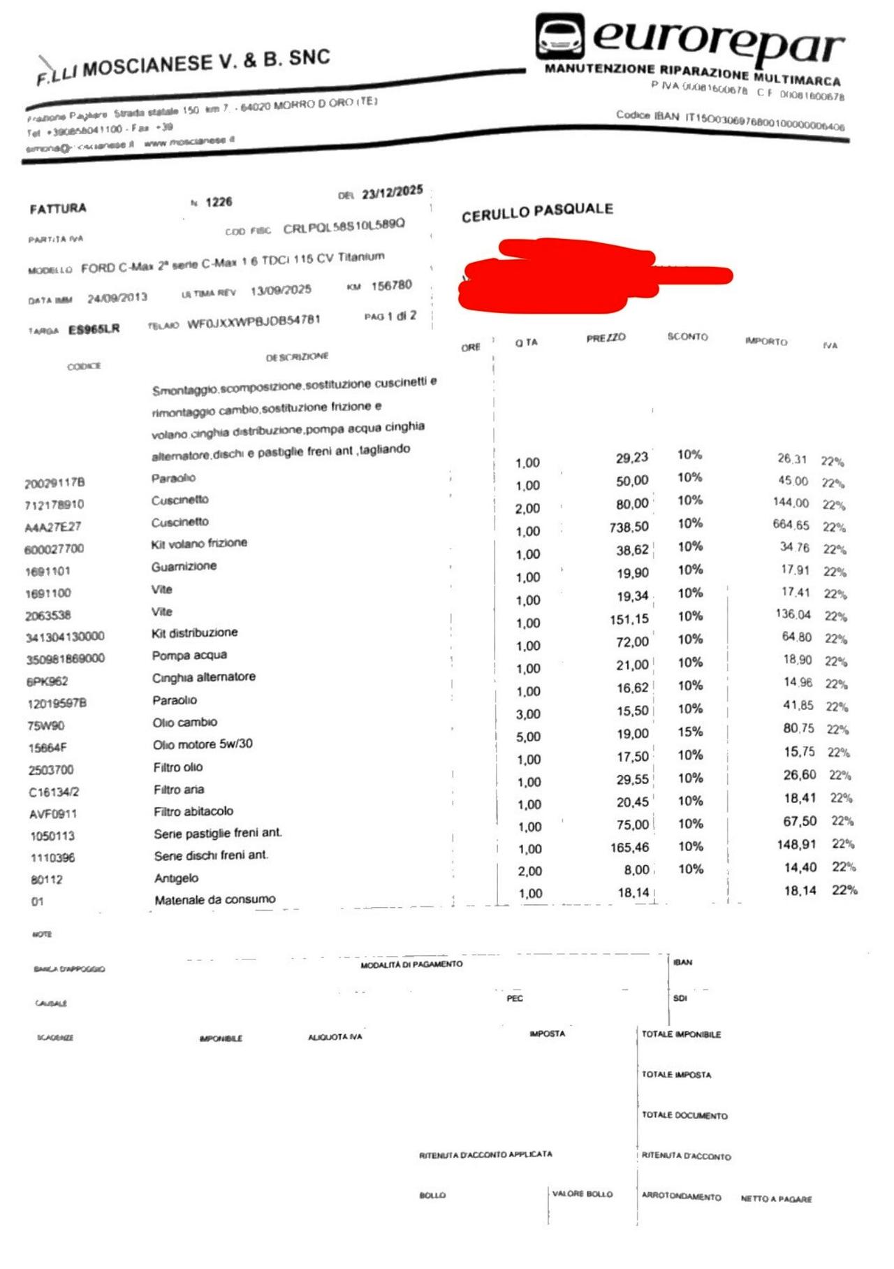 Ford C-Max 1.6 TDCi 115 CV 159.580 km