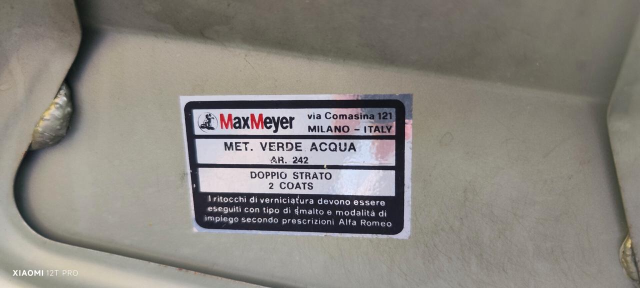 Alfa Romeo Alfasud 1351cc 80cv VERDE ACQUA ASI (NUOVA)