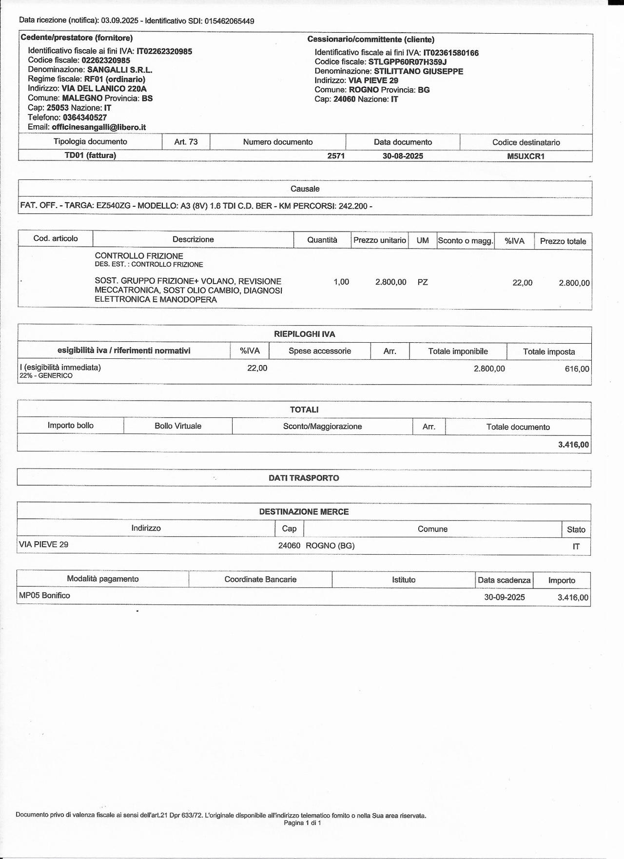 Audi A3 SPB 1.6 TDI clean diesel S tronic Ambiente