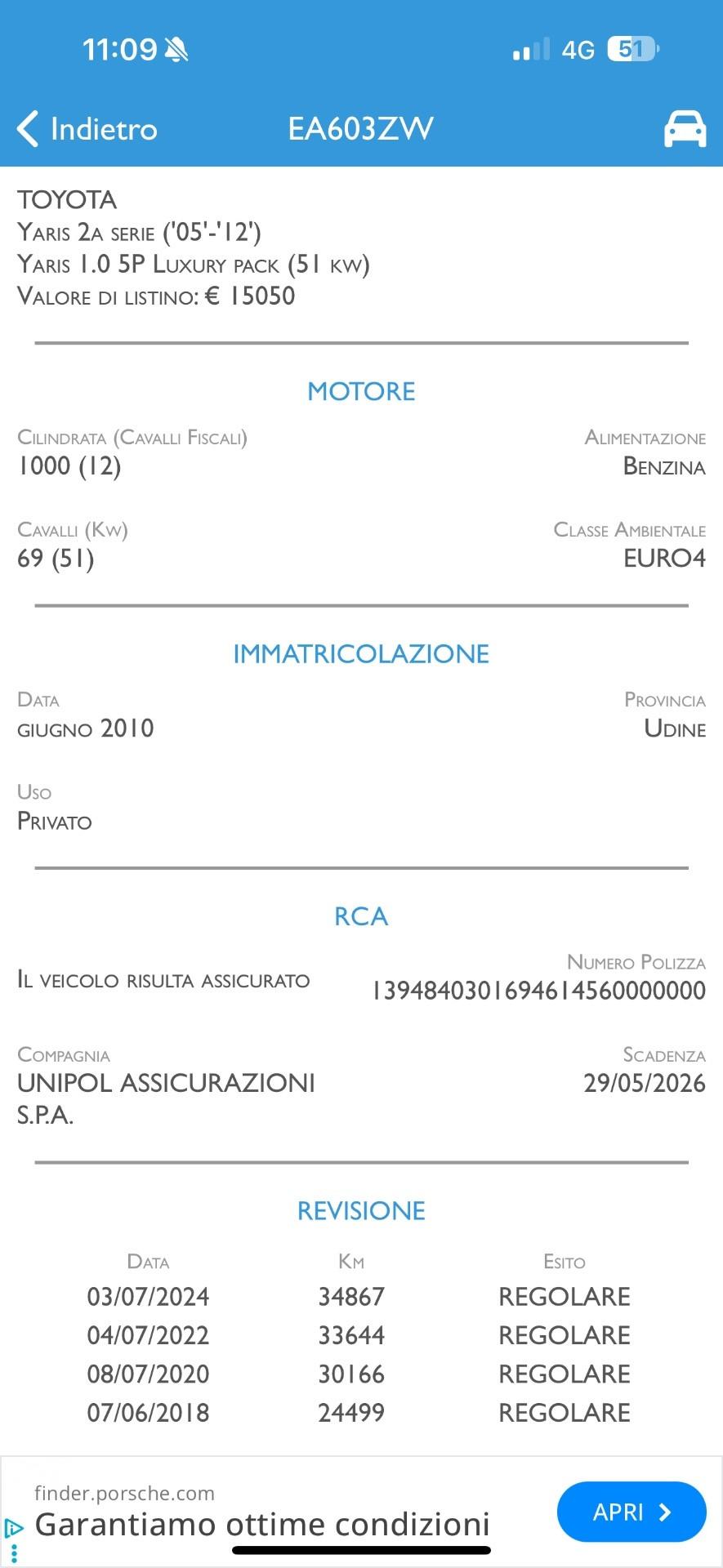 Toyota Yaris 1.0 5 porte Sol