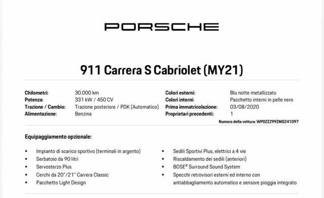 PORSCHE 911 Carrera S Cabriolet