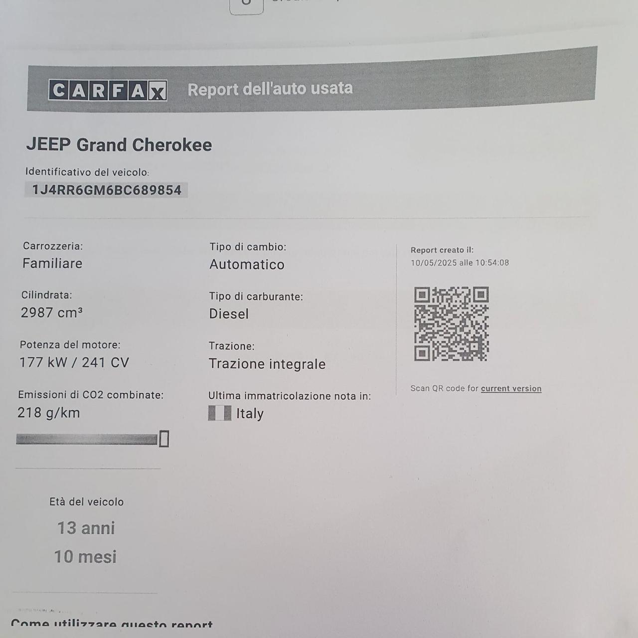 Jeep Grand Cherokee Grand Cherokee 3.0 CRD 241 CV Overland