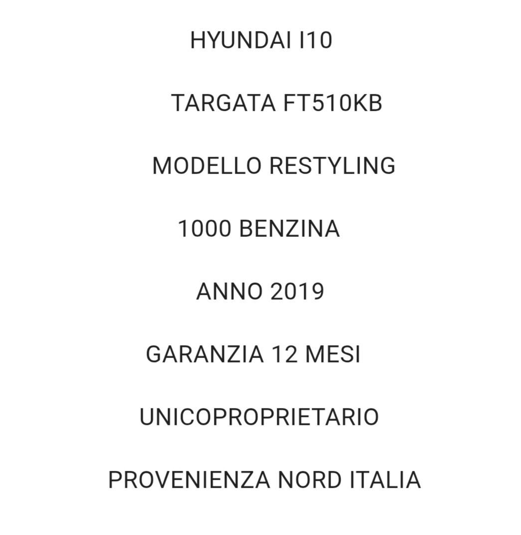 Hyundai i10 1.0 BENZINA GARANZIA 12 MESI