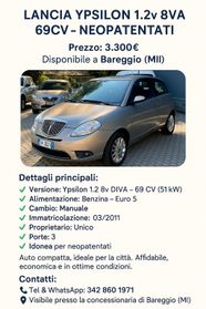 Lancia Ypsilon 1.2 Benzina Neopatentati Unico Proprietario