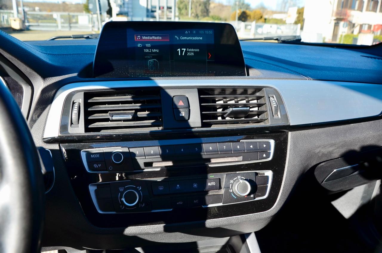 BMW 118i MSPORT 5p 136cv AUTO, TETTO, UFF ITALIANA, EURO 6D, NAVI, FULL LED, 18", PERMUTE