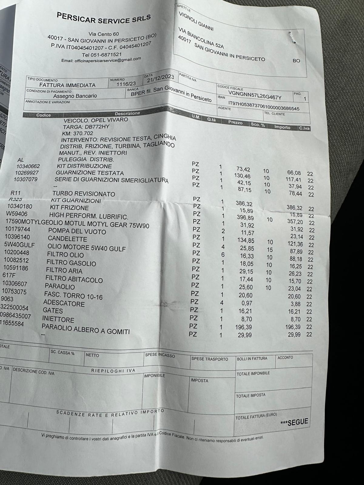 Opel Vivaro 2.0 CDTI 120CV PC-TN Furgone