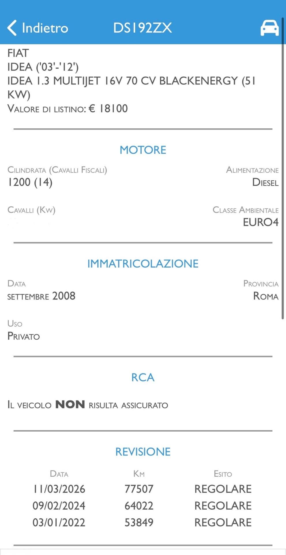 Fiat Idea 1.3 Mjt BlackMotion 75.000 KM - 2008
