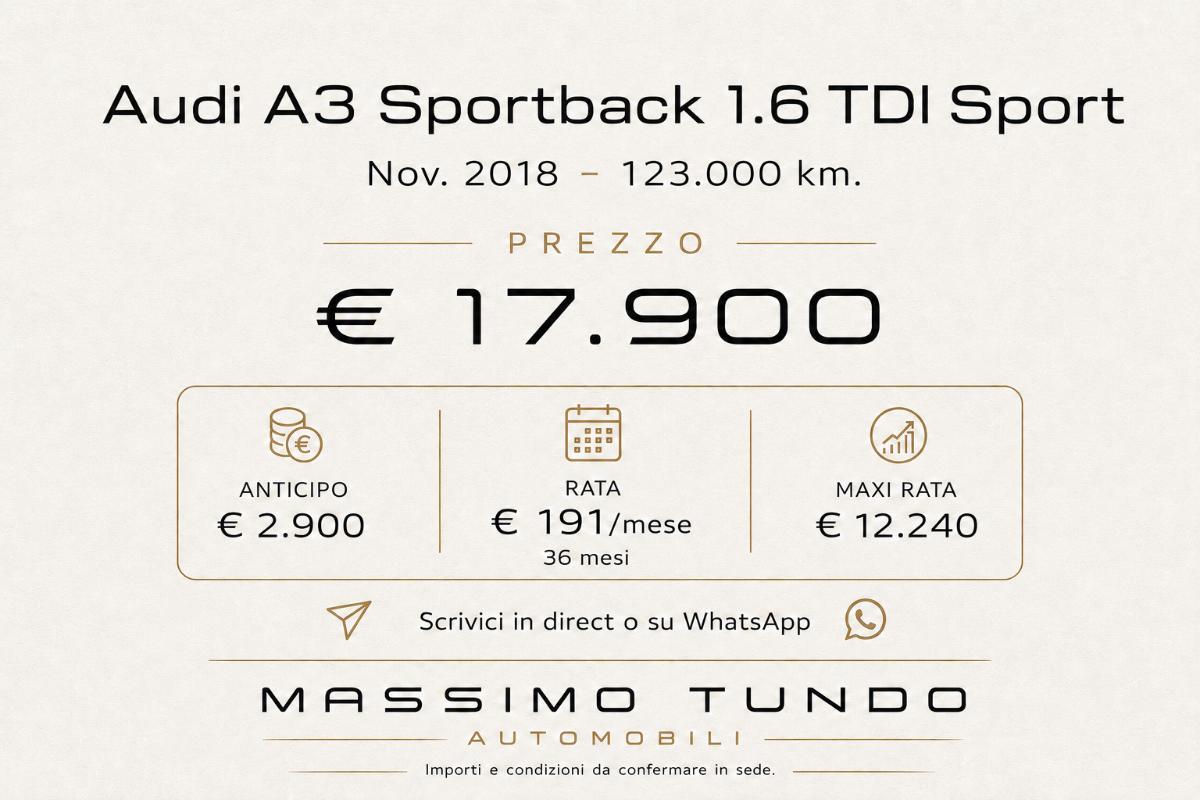 AUDI A3 SPB 1.6 TDI Sport