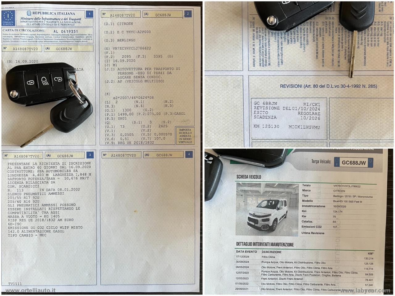 CITROEN Berlingo BlueHDi 100 S&S M Feel IVA DEDUCIBILE