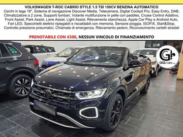 Volkswagen T-Roc 150 cv, C.18", Black Style Pack, Videocamera "Rear View", Supporto lombare, Navigatore "Discover Media", Frangivento, Fari Led Perfomance, Cruise Control Adattivo, Volante con Paddle