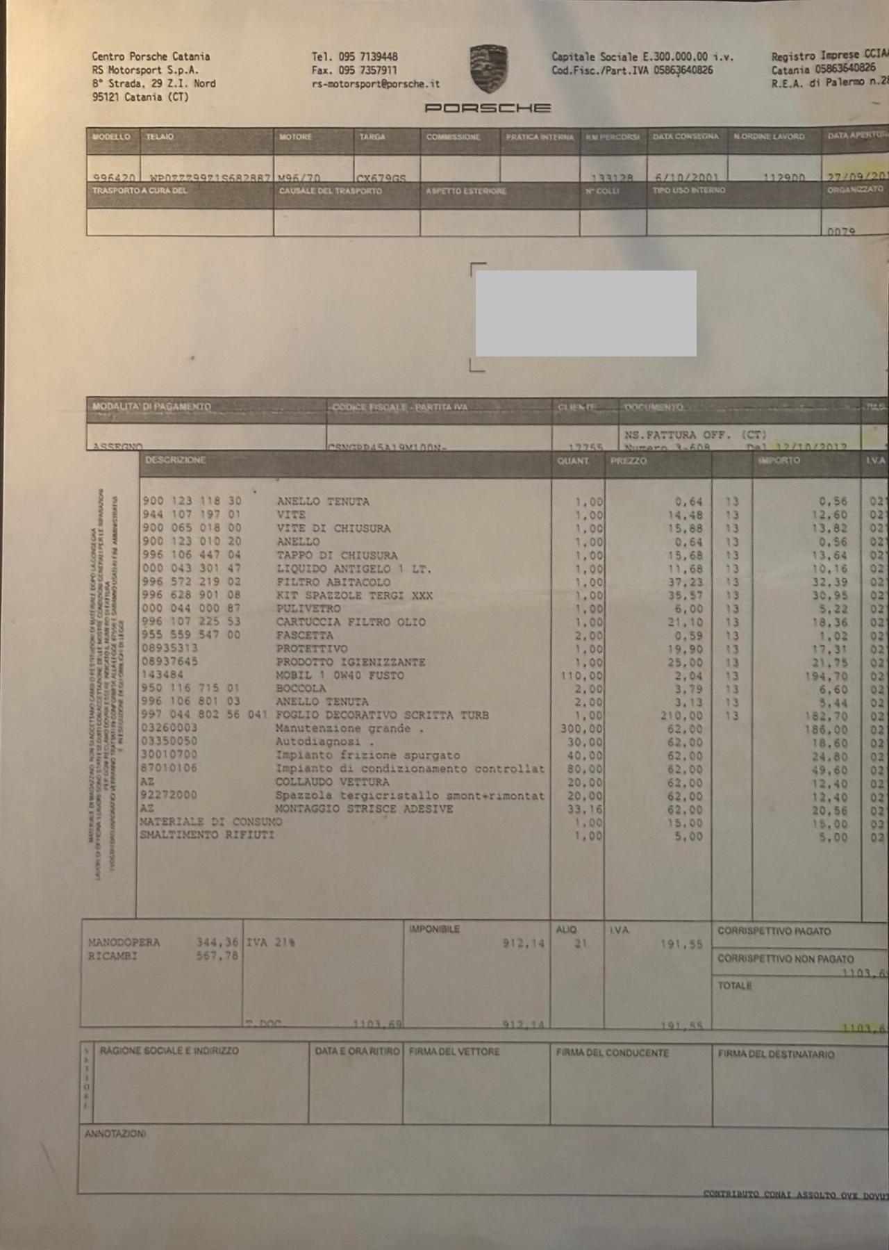 Porsche 911 996 TURBO CAMBIO MANUALE