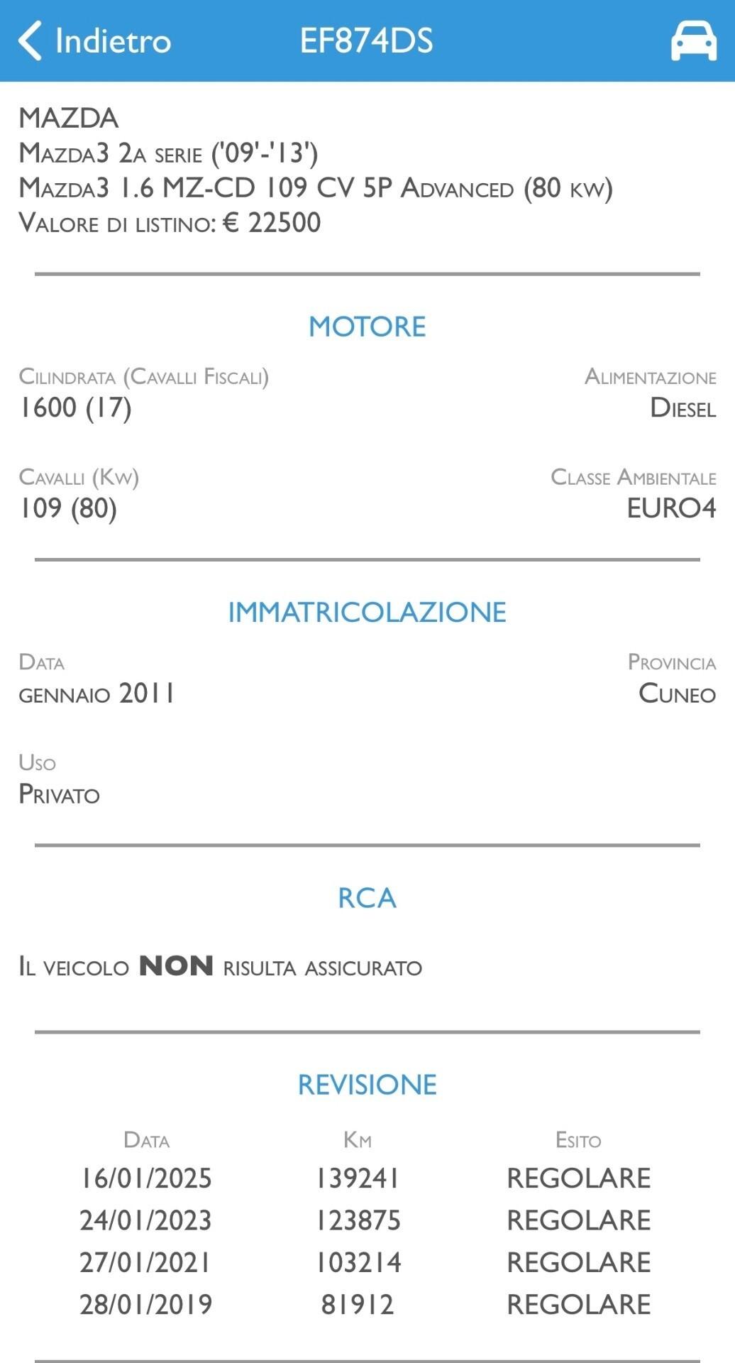 Mazda 3 1.6 MZ-CD 109 CV 5p. Advanced Unico Top