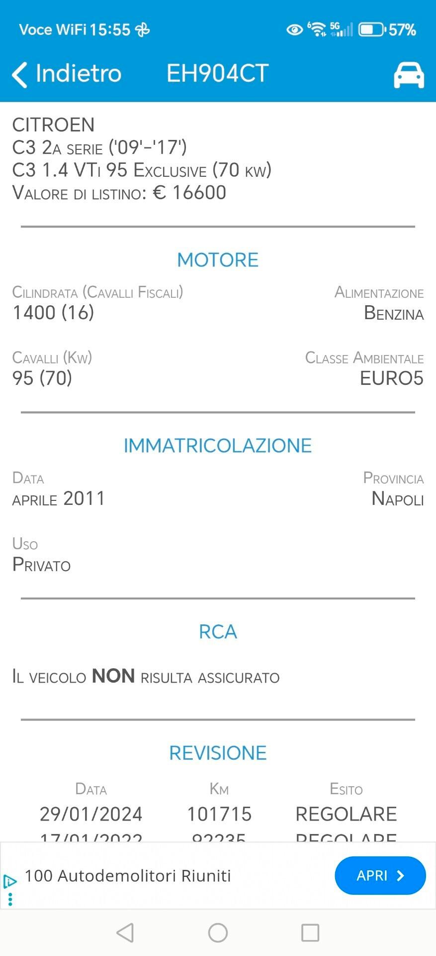 Citroen C3 1.4 Exclusive, UNICO PROPRIETARIO OK NEOPATENTATI.