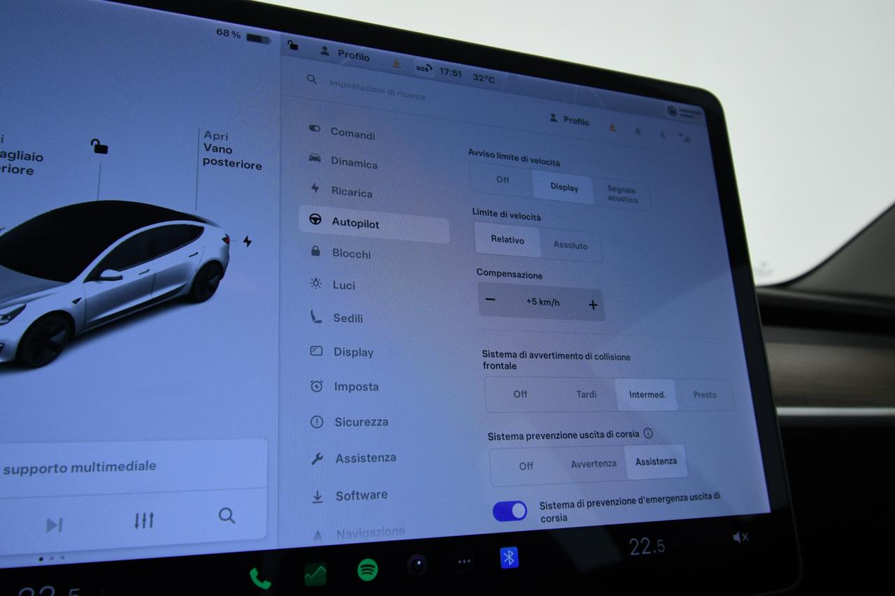 TESLA Model 3 Long Range Dual Motor awd PILOTA AUTOMATCO+PELLE+C18"