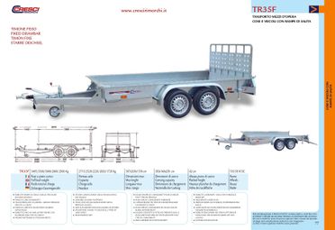 Rimorchi trasp cose veicoli con rampe Cresci TM35F