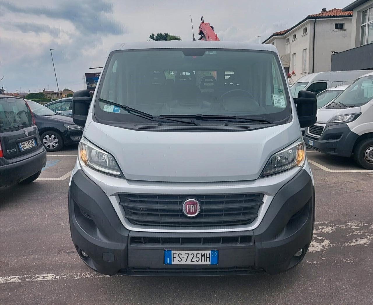 Fiat Ducato 7posti 2.3mjet Gru FASSI Cassone FISSO 2018 *PIENO OMAGGIO*