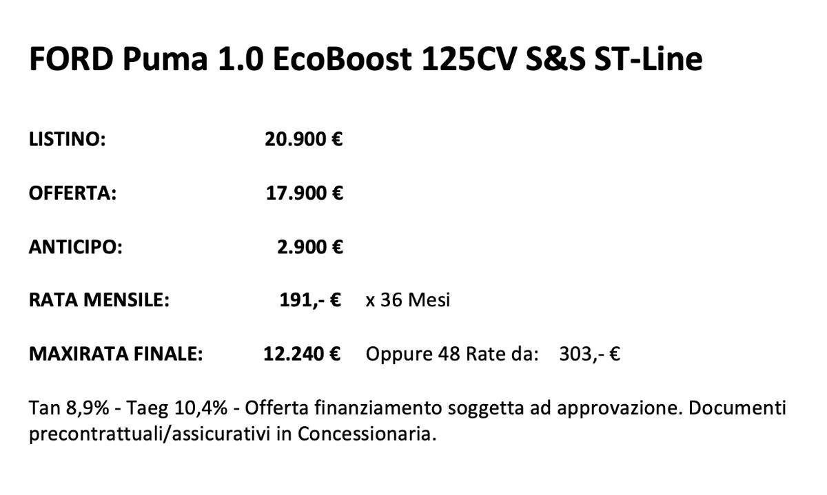 FORD Puma 1.0 EcoBoost 125CV S&S ST-Line