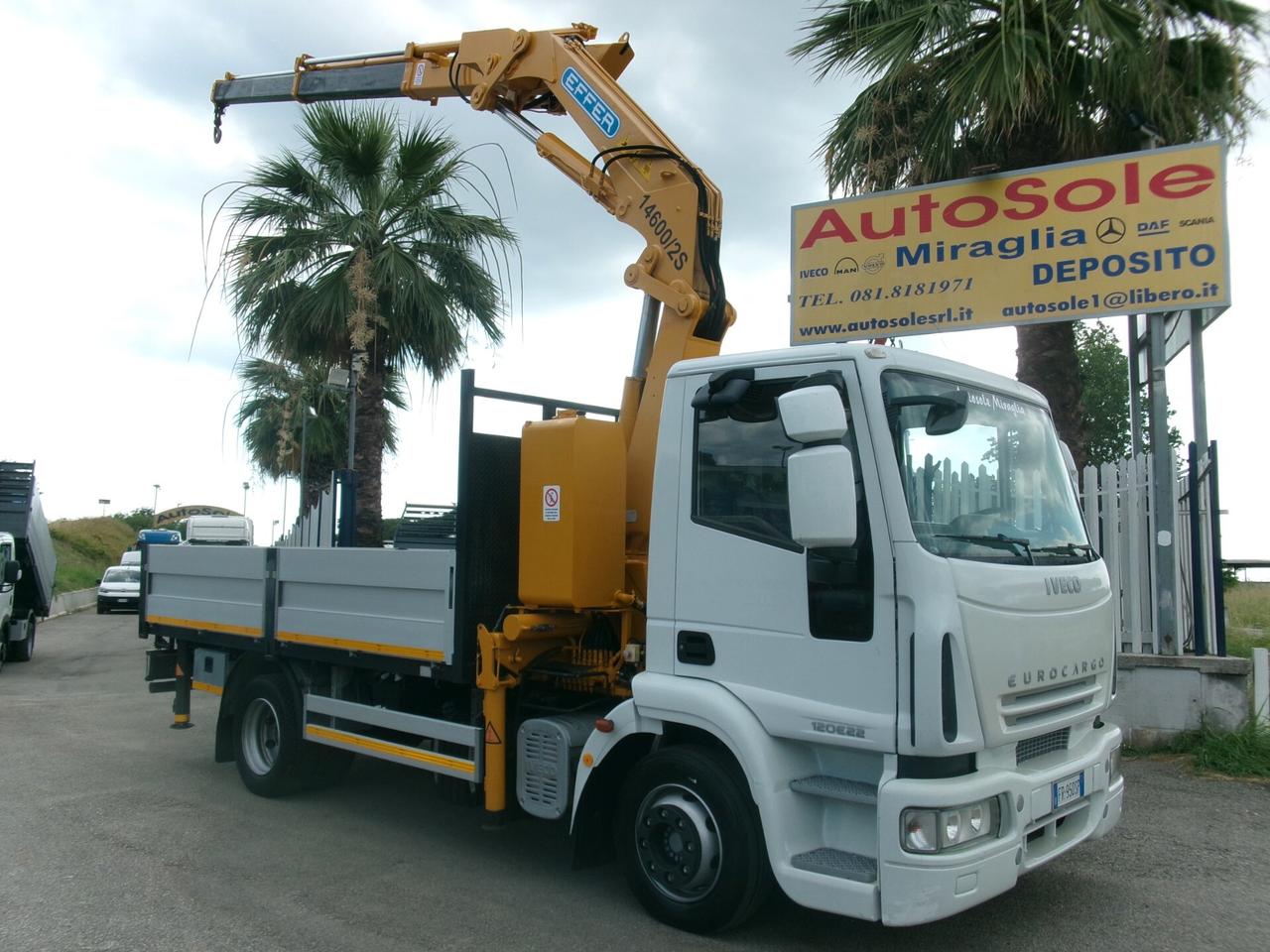 Iveco EUROCARGO 120/22 E5 GRU EFFER 14600/2S 4 PIEDI +CASSONE FISSO DA 4.20 METRI