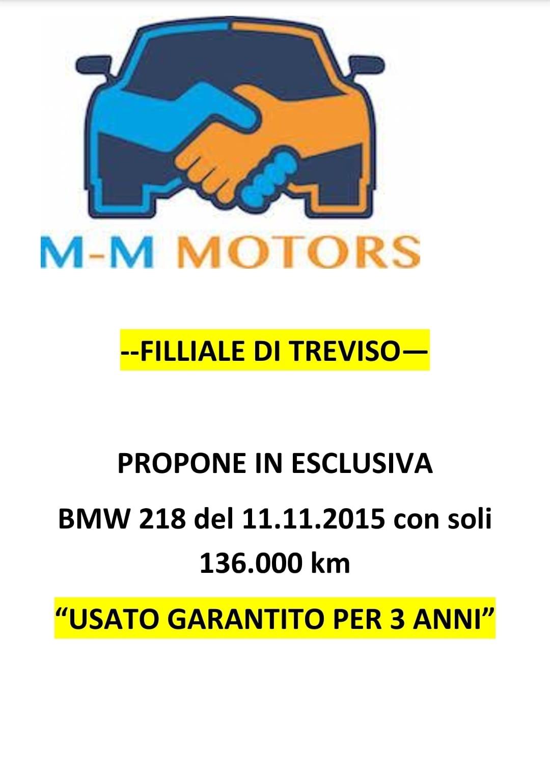BMW 218 Luxury 3 ANNI GARANZIA