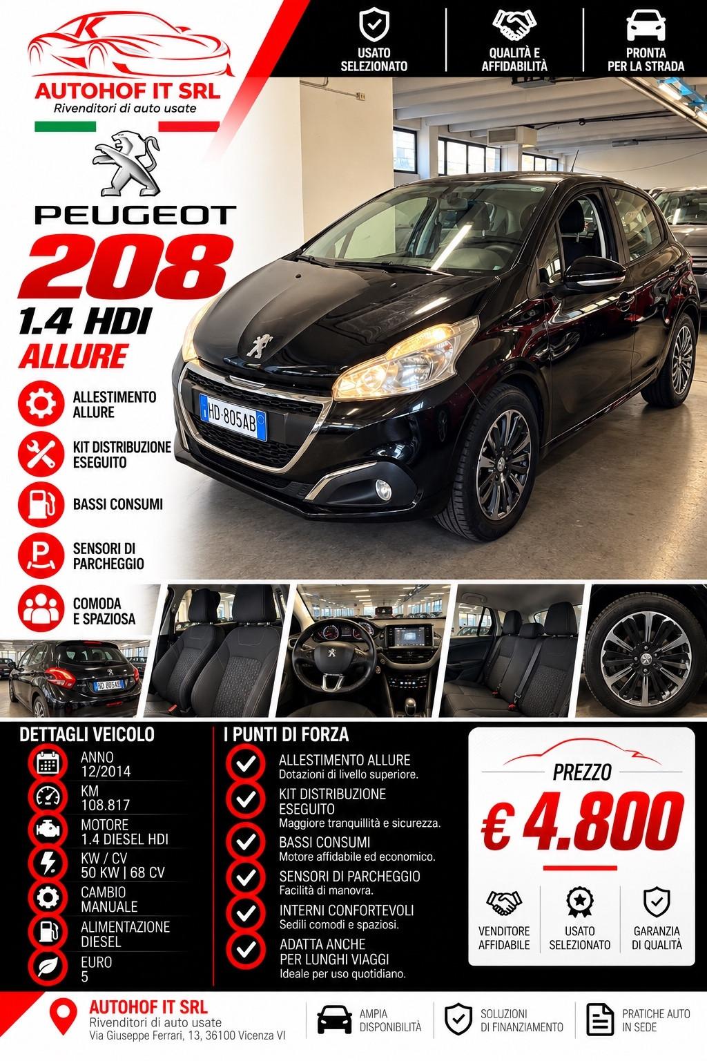Peugeot 208 1.4 HDi Allure |OK NEOPATENTATI |