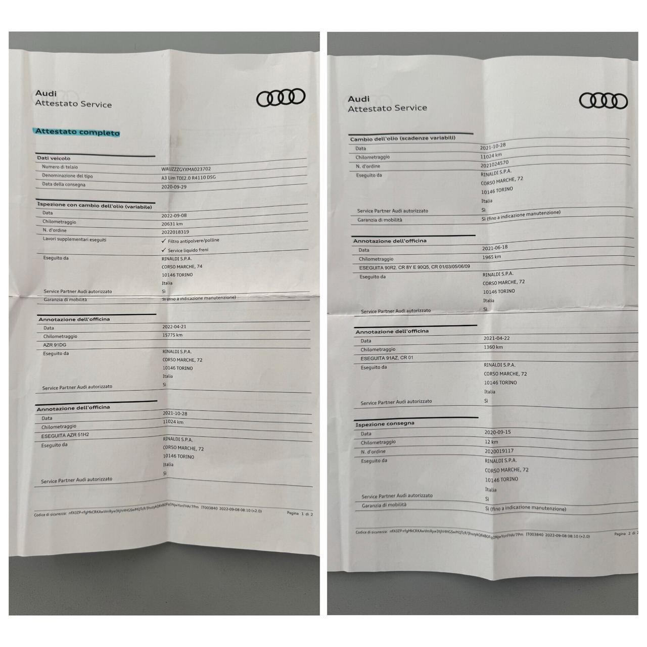 Audi A3 SEDAN/2.0 150CV/FARI MATRIX/SOLO 38000 KM