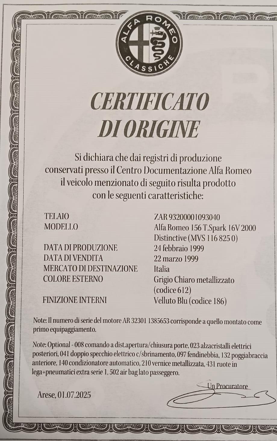 Alfa Romeo 156 2.0i 16V Twin Spark cat