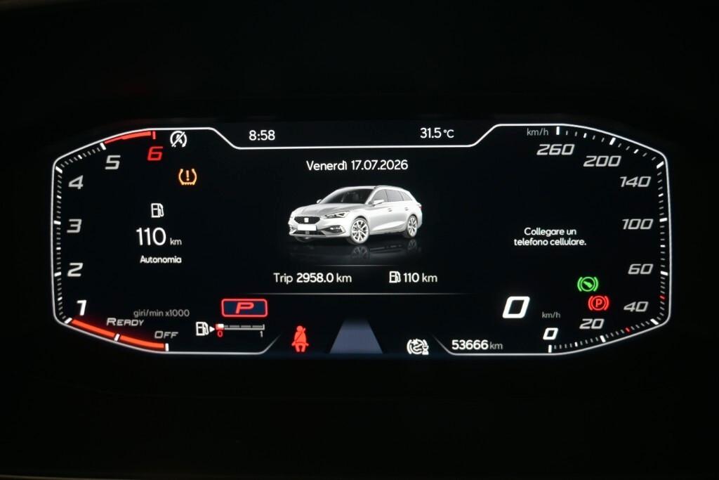 SEAT LEON SPORTSTOURER 2.0 TDI 150CV DSG STYLE ( FARI LED - DIGITAL COCKPIT - CRUISE - FULL LINK - SENSORI POST. )