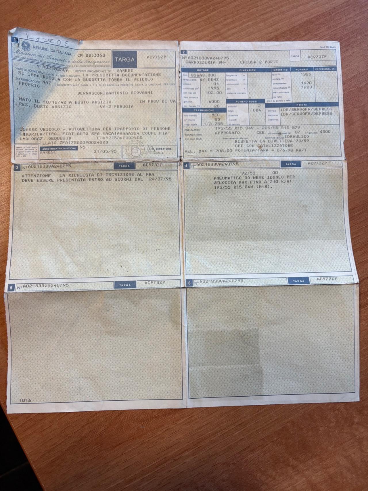 Fiat Coupe 2.0 i.e. 16V Plus