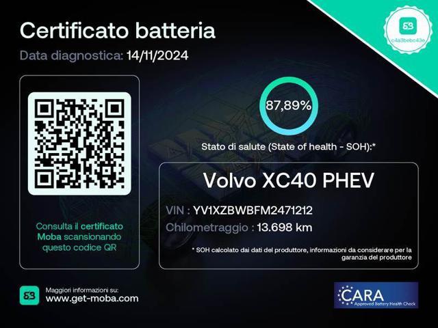 VOLVO XC40 T4 Recharge Plug-in Hybrid R-design Cerchi 20''