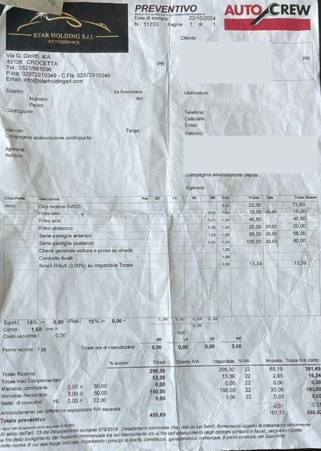 FIAT 500X 1.0 T3 120 CV NEOPATENTATI PERMUTE