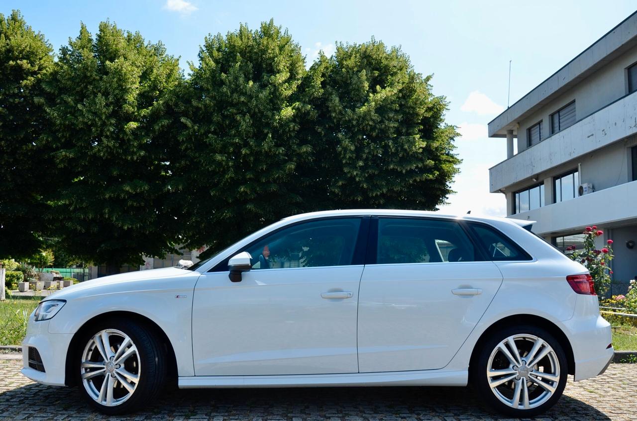 AUDI A3 SPORTBACK 30 1.6 TDI S-LINE EDITION 116cv S-TRONIC, EURO 6D, UFF ITALIANA, FULL LED, NAVI, SUBWOOFER, PERMUTE