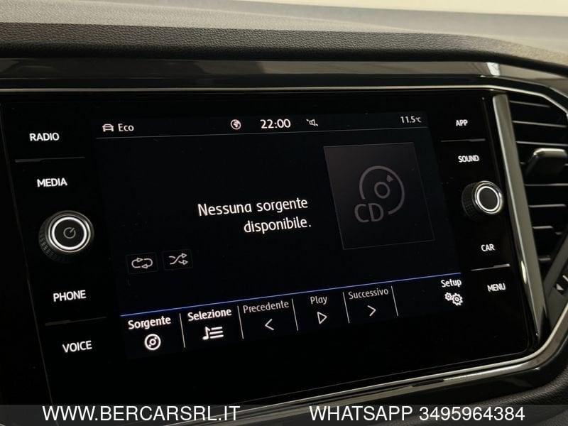 Volkswagen T-Roc 1.0 TSI SPORT BlueMotion Technology*PROIETTORI LED*CROUISE CONTROL ADATTIVO*TELECAMERA*