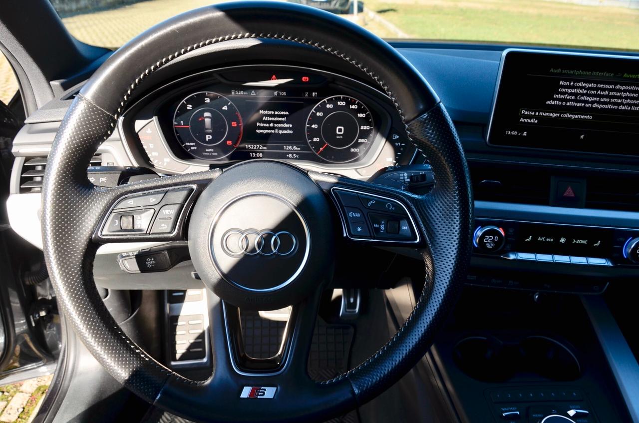 AUDI A4 AVANT 2.0 TDI S-LINE INT+EXT QUATTRO 190cv S-TRONIC, SERVICE AUDI, UFF ITALIANA, EURO 6B, FARI FULL LED, VIRTUAL COCKPIT, RETROCAMERA, PERMUTE