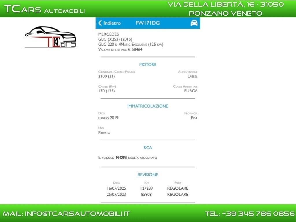 MERCEDES GLC 2.2 - PREMIUM 4MATIC-DIESEL EURO 6