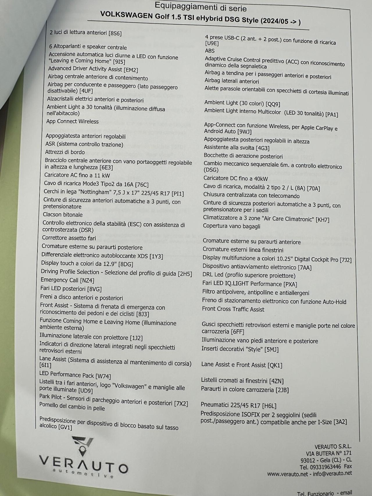 Volkswagen Golf 1.5 TSI eHybrid DSG Style SUPER OFFERTA T-STOCK