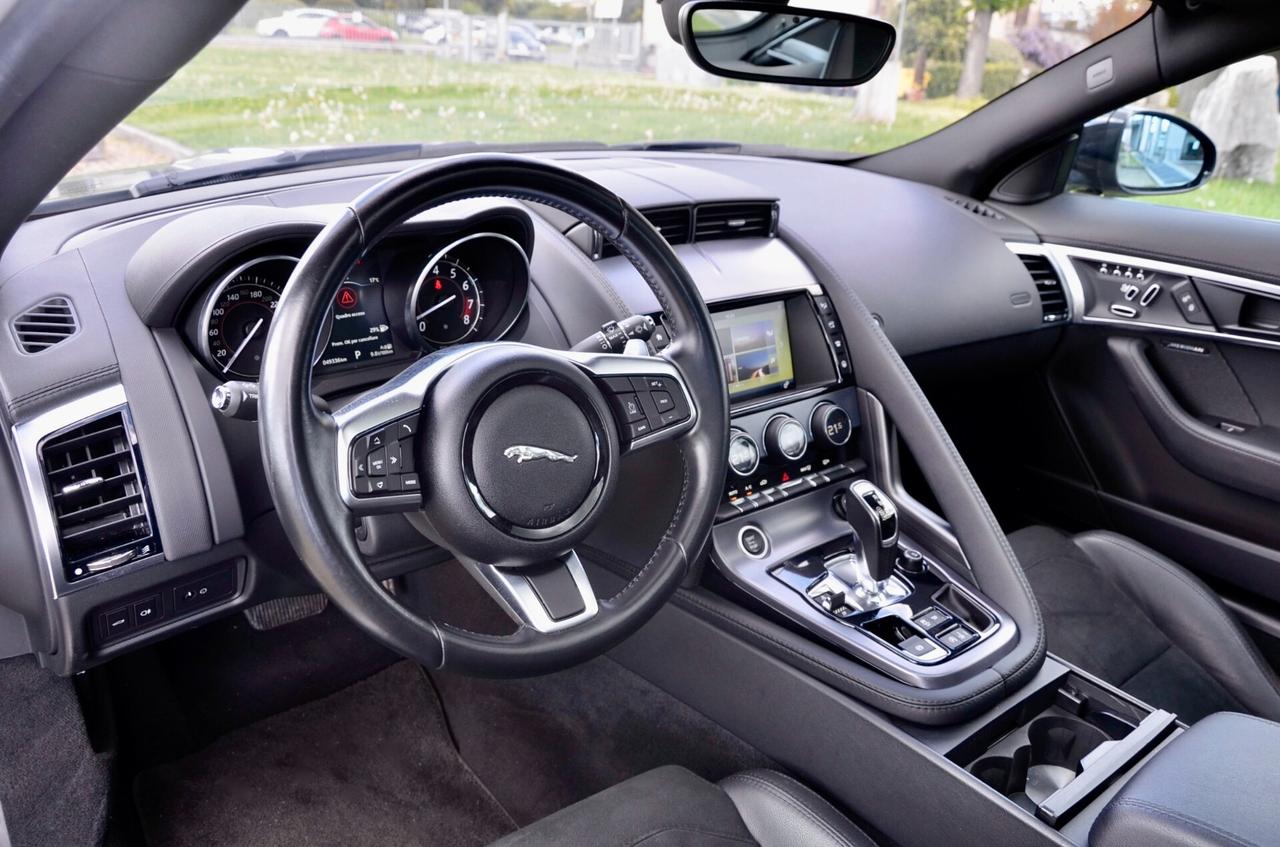 JAGUAR F-TYPE COUPE 3.0 V6 S/C 380cv AUTO, CRONOLOGIA SERVICE JAGUAR, UFF ITALIANA, EURO 6B, TETTO, HI-FI MERIDIAN, PERMUTE