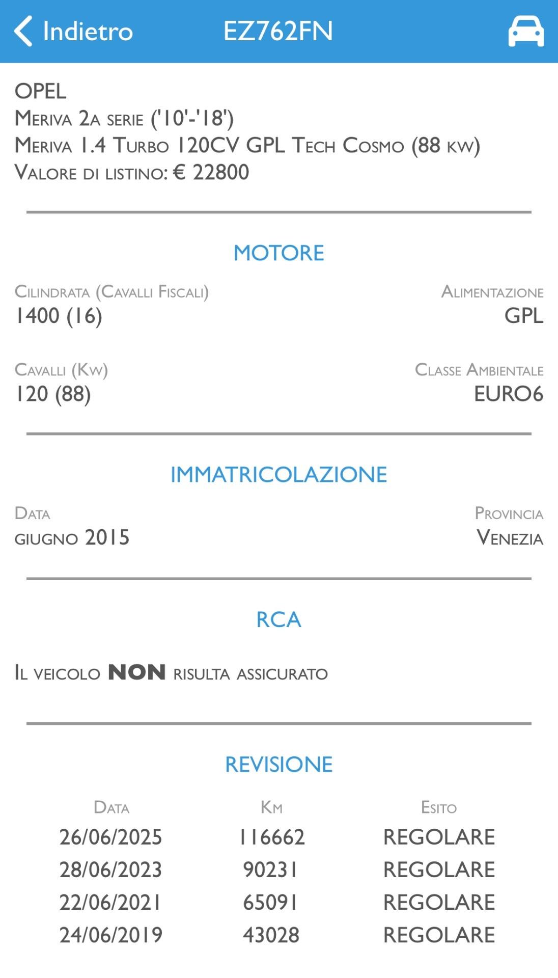 OPEL MERIVA 1.4 GPL FINO 2035 - EURO 6