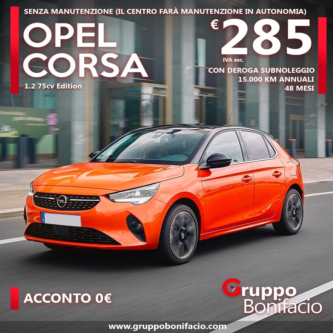 Deroga a sub-noleggio OPEL Corsa 1.2 Edition