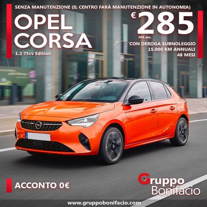 Deroga a sub-noleggio OPEL Corsa 1.2 Edition