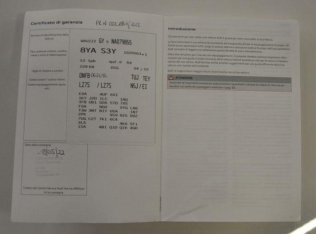 AUDI S3 SPB TFSI 310 CV quattro S tronic-Tetto-B&O-1Prop**