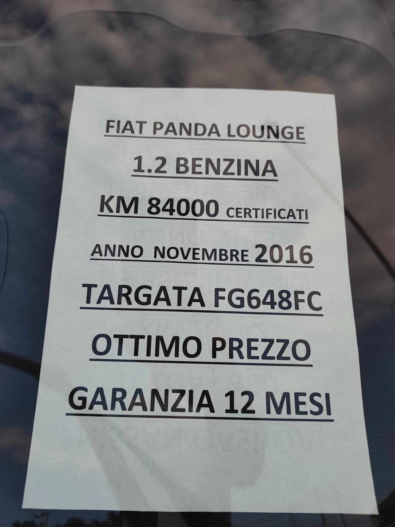Fiat Panda 1.2 BENZINA Lounge