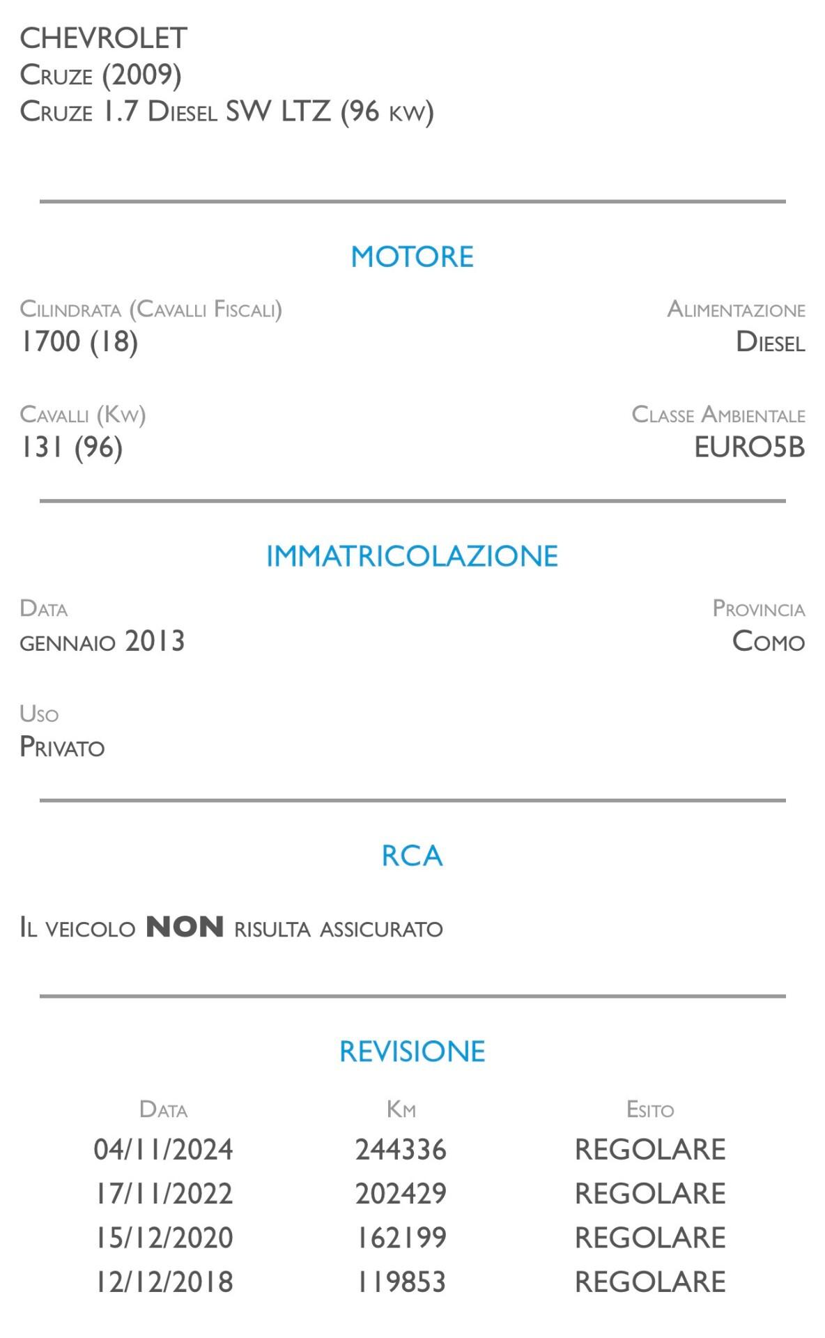 Chevrolet Cruze 1.7 Diesel Station Wagon LT - UNICO PROPRIETARIO