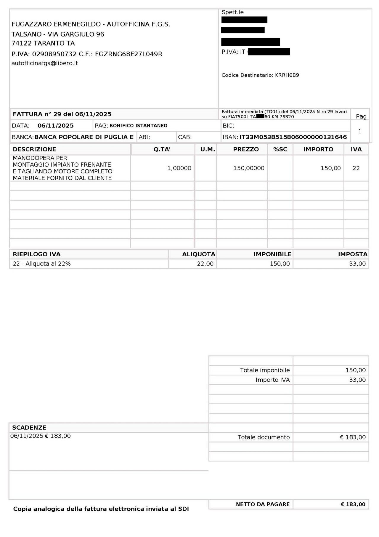 Fiat 500L 500 L D'EPOCA
