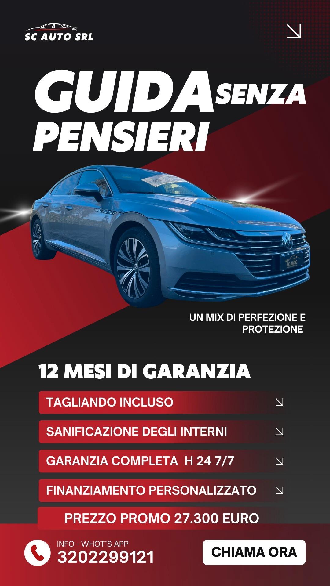 Volkswagen Arteon 2.0 TDI 190 CV SCR 4MOTION DSG Elegance BlueMot. Tech PREZZO CON FINANZIAMENTO