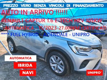 Renault Captur Full Hybrid E-Tech 145 CV*NO VINCOLI FINANZ*CRONO TAGLIANDI AZIENDALE UNIPRO