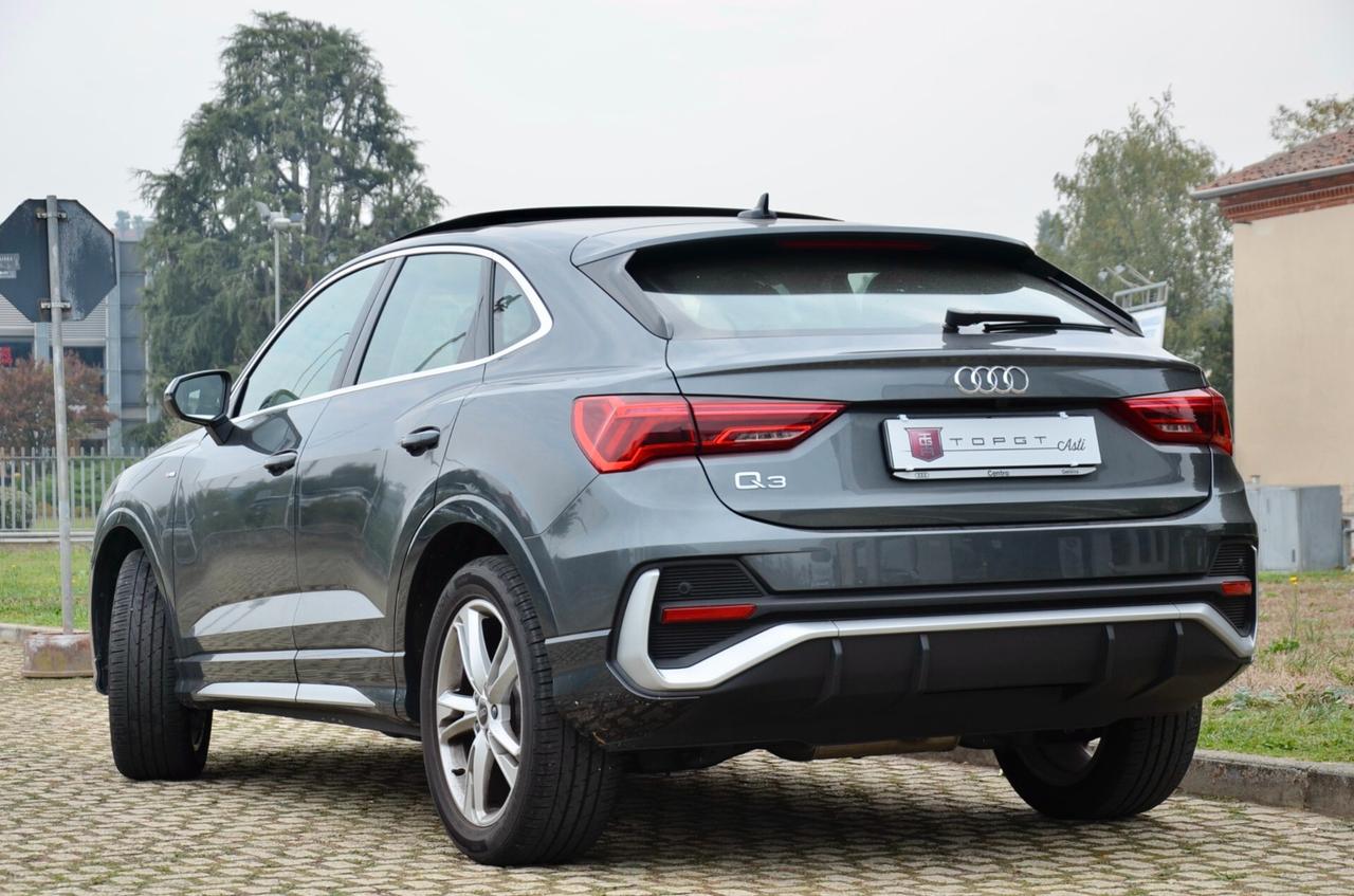 AUDI Q3 SPORTBACK 35 2.0 TDI S LINE EDITION 150cv S-TRONIC, GARANZIA AUDI 2/2027, SERVICE AUDI, UFF ITALIANA, EURO 6E, TETTO, FULL LED, RETROCAMERA, PERMUTE