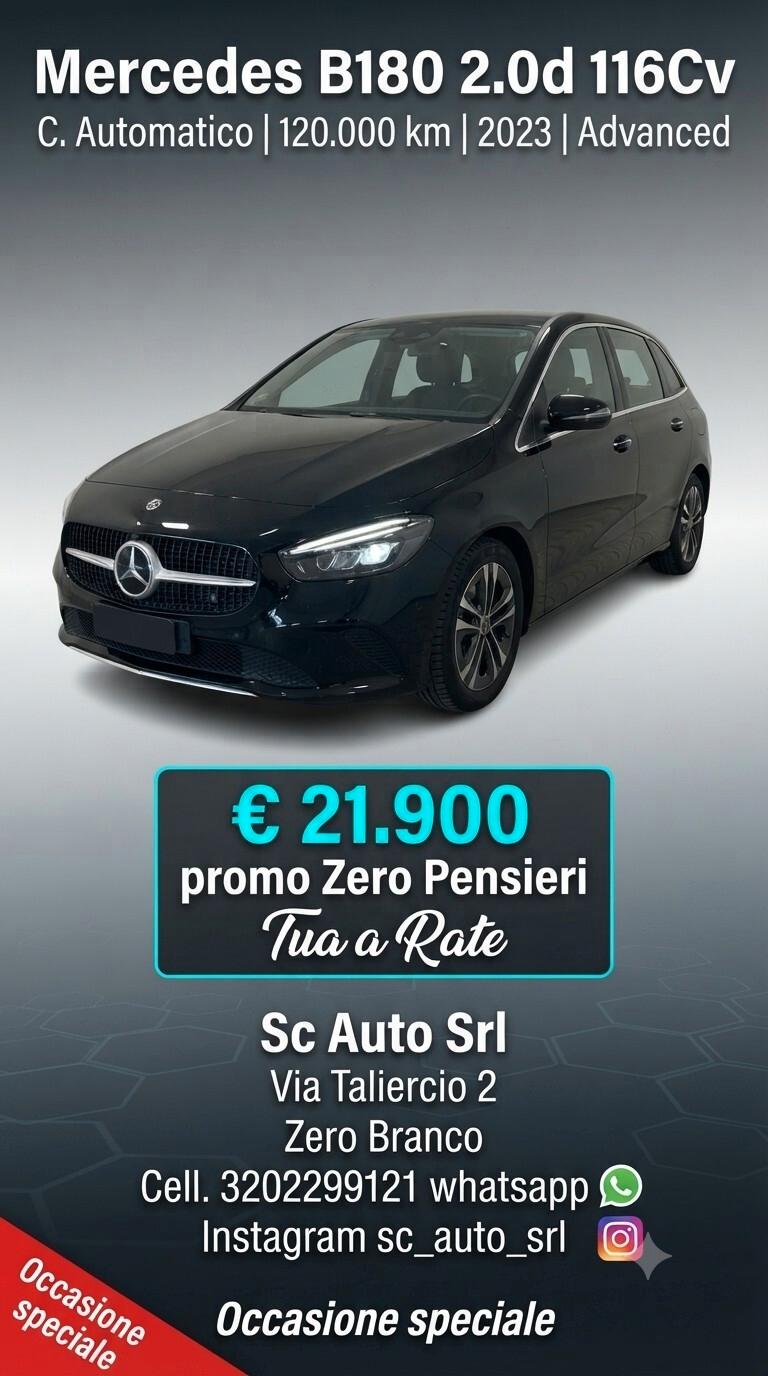 Mercedes-benz B 180 d Automatic Progressive Advanced
